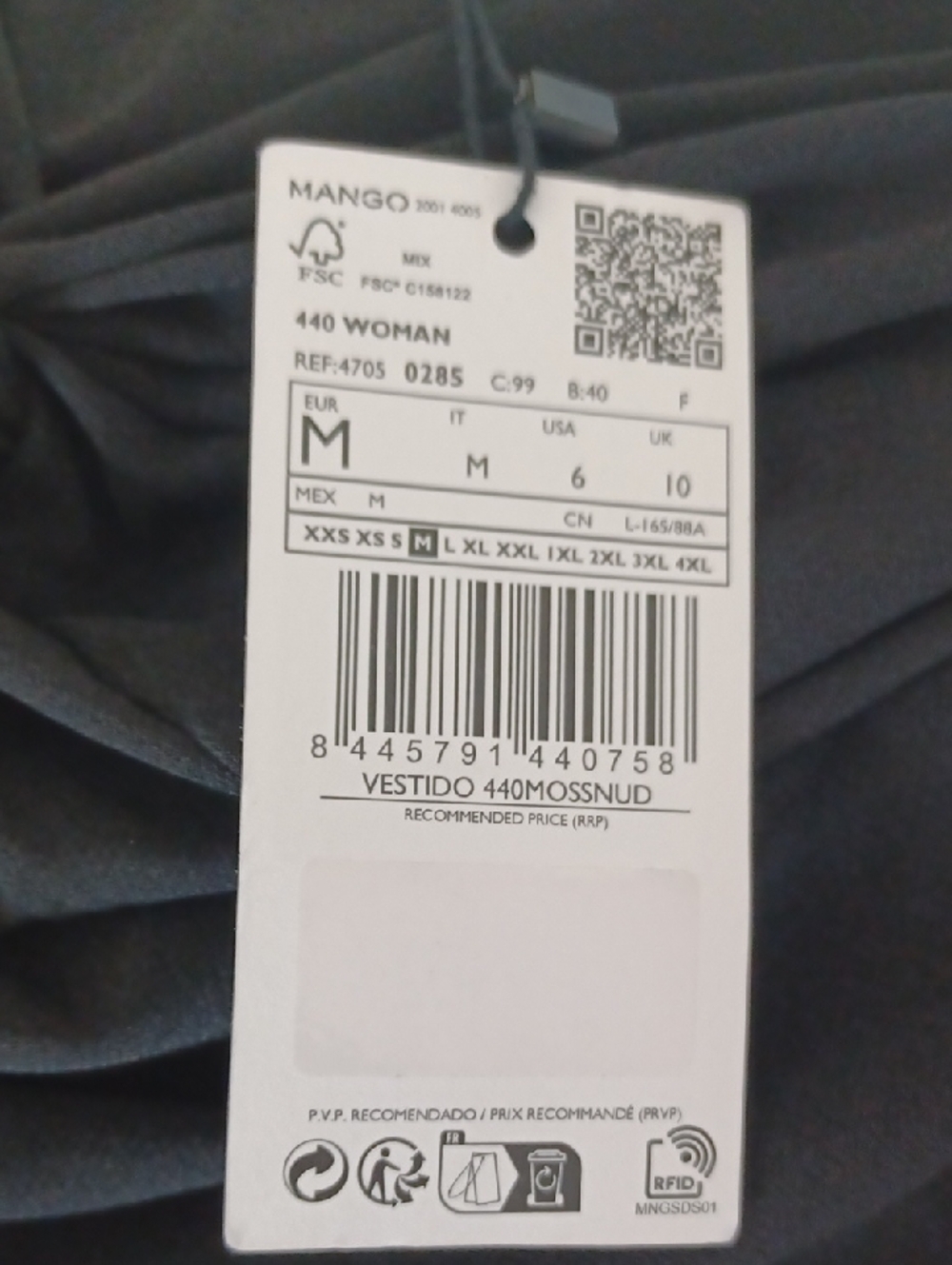 Mango Black Twist-Front Long Sleeve Dress - Picture 6 of 6